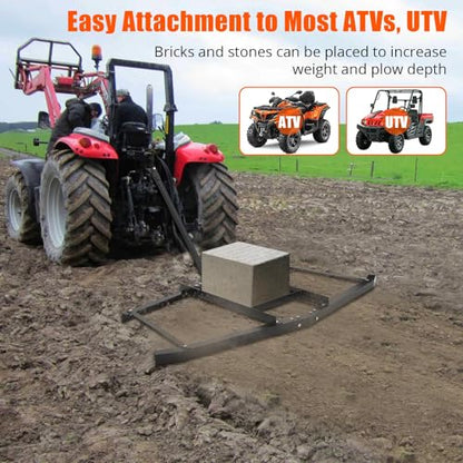 CABIHOME Heavy Duty Steel Drag Harrow & Lawn Leveling Rake, 74" Wide, Up to 50 lbs Capacity, Tow, Behind Grader for Tractor, ATV, UTV, Mower, Ideal for Sand, Gravel, Soil, Garden & Yard Maintenance