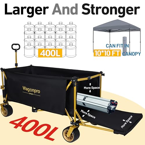 GDFStudio 67.5" Extra Long Beach Wagon Cart with Tailgate, Utility Cart for Camping Beach, Camping Gear Transport Wagon, Heavy Duty All-Terrain Wheels, 480 lbs Capacity, No Assembly, Black - color: Black With Tailgate