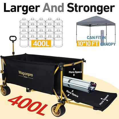GDFStudio 67.5" Extra Long Beach Wagon Cart with Tailgate, Utility Cart for Camping Beach, Camping Gear Transport Wagon, Heavy Duty All-Terrain Wheels, 480 lbs Capacity, No Assembly, Black - color: Black With Tailgate
