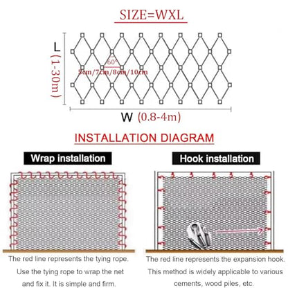 VXHCS Hardware Cloth Wire Mesh Roll, 304 Stainless Steel Rope Wire Mesh 4x10ft Plant Climbing net, 5cm/2mm Chicken Wire Fence Roll, Tree Guard, Critter Fence, Mesh for Cage Fence, Balcony, Stair - color: 5cm/2mm, size: 4'x10'