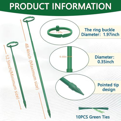 Telescoping Monstera Plant Stakes, 12.5-48.4IN Indoor Plant Support- 3Pack - size: 3pcs