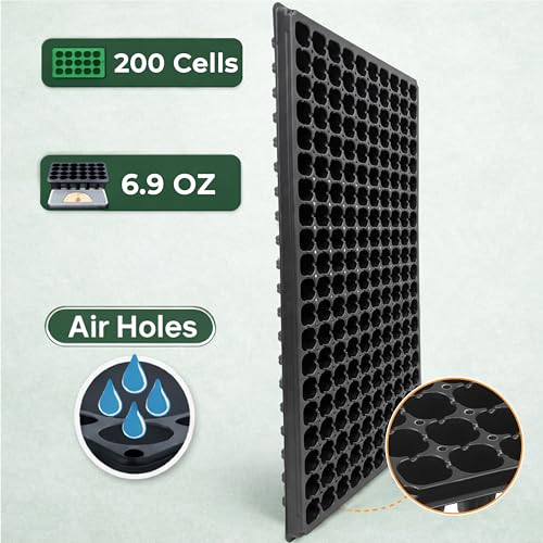 Gardzen 10 Pack 200 Cell Seed Starter Trays - size: 200-Cell