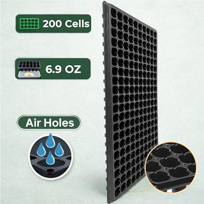 Gardzen 10 Pack 200 Cell Seed Starter Trays - size: 200-Cell
