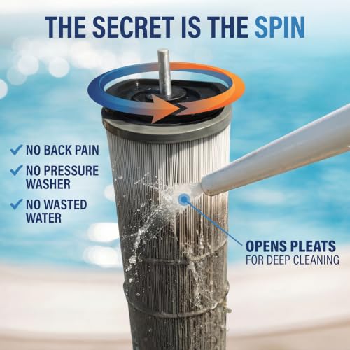 Cyclone Pool Filter Cleaner Deluxe | Spinning Stand, Mini Wand + Bag - size: 01. Deluxe