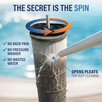 Cyclone Pool Filter Cleaner Deluxe | Spinning Stand, Mini Wand + Bag - size: 01. Deluxe