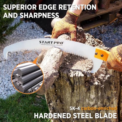 StartPro 23ft Reach Tree Pruning Saw, Telescopic Manual Lightweight Extendable 18ft Pole Saw with Sharp Carbon-Enriched Blade for Pruner for Yard, Garden, Patio & Forestry Use (18ft) - size: 18ft