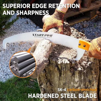 StartPro 23ft Reach Tree Pruning Saw, Telescopic Manual Lightweight Extendable 18ft Pole Saw with Sharp Carbon-Enriched Blade for Pruner for Yard, Garden, Patio & Forestry Use (18ft) - size: 18ft