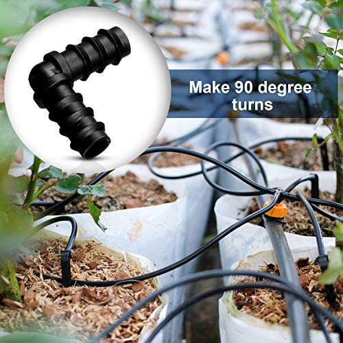 Maitys 8 Pcs 1/2 Inch Soaker Hose Connectors for Drip Irrigation,Elbow - style: Elbow