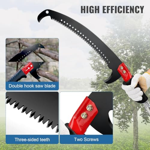 Pole Saw Blade 17-Inch, 65Mn Steel Tree Pruner Replacement Blade Triple-Cut Teeth Compatible with Manual Pole Saw, Suitable for Multi-Purpose Handheld Pruning Saw - color: Saw Blade Only