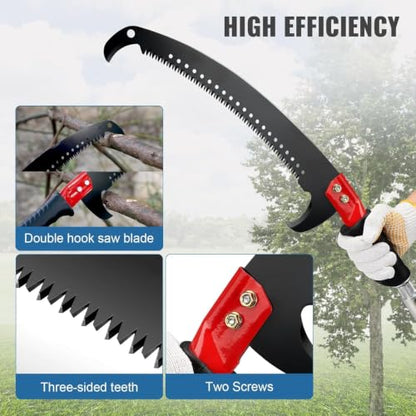 Pole Saw Blade 17-Inch, 65Mn Steel Tree Pruner Replacement Blade Triple-Cut Teeth Compatible with Manual Pole Saw, Suitable for Multi-Purpose Handheld Pruning Saw - color: Saw Blade Only