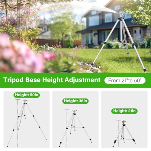 Heavy Duty Impact Sprinkler on Tripod Base,50 Inch Tripod Sprinkler - size: 50in