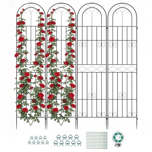 Suteck Garden Trellis for Climbing Plants Outdoor, 87" H x 20" W, 4 Pack - style: 87 x 20"/ 4Pack