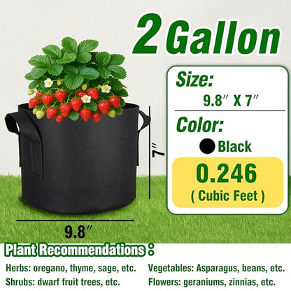 12-Pack 2 Gallon Grow Bags - size: 2 Gallon