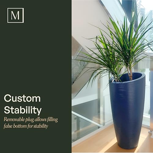 Mayne Modesto 32in Tall Round Modern Planter, Black - color: Black, size: 32 Inch