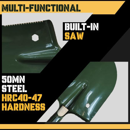 Plexon 25" Multifunctional Camping Shovel with Saw, Bottle Opener, Side Blade & Hexagonal Wrench - style: Multifunctional