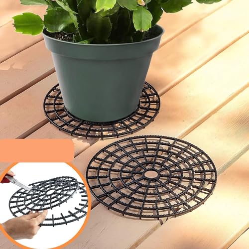 6 PCS Heavy Duty Plant Risers for Pots - Outdoor & Indoor, Size Adjustable, 11.75" Diameter, Supports 101kg - Protect Deck & Patio Floor - color: 6pcs