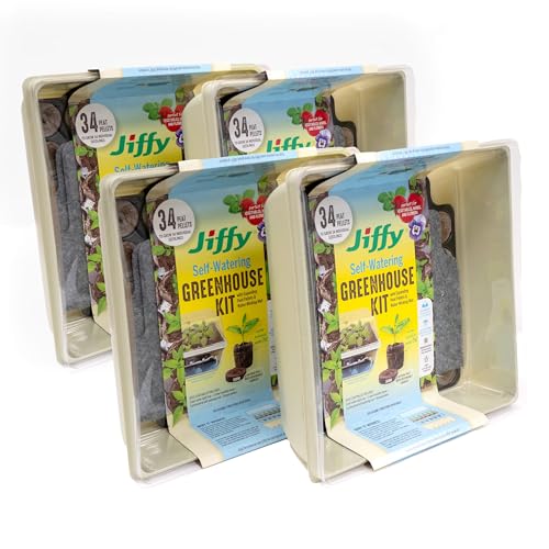 Jiffy Seed Starter Tray Kit, Self-Watering, Seedling Tray, 4 Pack - size: 4 Pack