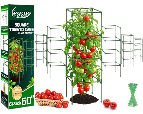 Legigo 6 Pack 60 Inch Tomato Cages for Garden, Heavy Duty Tomato Trellis - size: 60 Inch