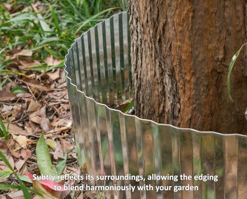 Anleolife Galvanized Steel Garden Landscape Edging Roll, 40FT x 8" Silver - color: Silver, size: 8 inch× 40 ft