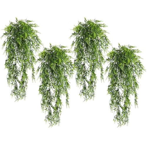 RECUTMS 4PCS Artificial Green Lavender Fake Hanging Ivy Plants for Outdoors - color: Green