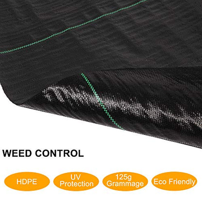 TUFFIOM 3 x 300 FT Weed Barrier Garden Landscape Fabric, UV-Resistance Ground Cover, 125gsm/3.7OZ Heavy Duty Material for Superior Weed Control, Perfect for Greenhouse, Yard, Flower Bed, Garden - size: 3 x 300 FT