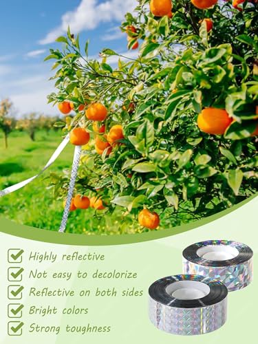 656 Ft Bird Scare Tape Ribbon, Reflective Tape for Birds be Gone