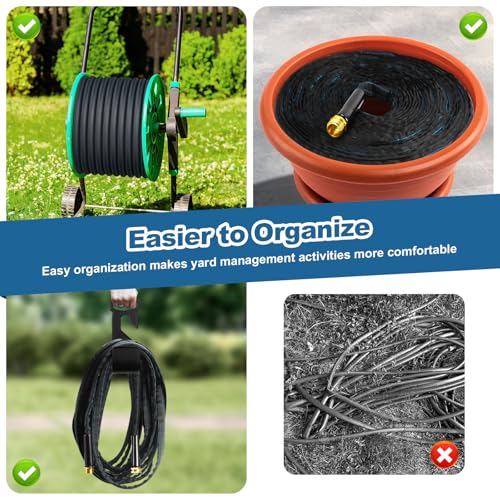 CXEZSIK Garden Hose 50FT Lightweight Non-Expanding Leak-Proof No-Knot Black - color: Black Blue, size: 50FT