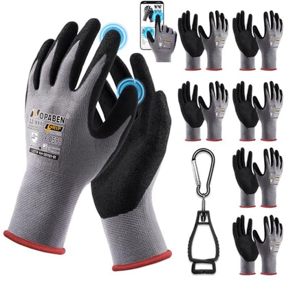 7 Pairs Safety Work Gloves Seamless Nylon Knit MicroFoam Nitrile Coated - size: 3X-Large, style: 7 Pairs,grey