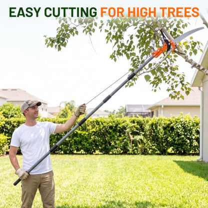 Walensee 10FT Pole Saw for Tree Trimming, Manual Pruner with Saw & Shears - size: 10FT