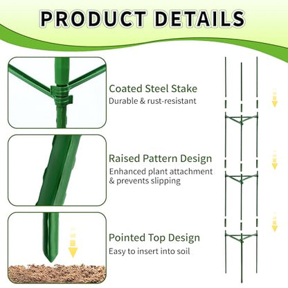 TCBWFY 4-Pack 63-Inch Adjustable Tomato Cages, Heavy-Duty Metal Plant Support Trellis for Garden and Pots, DIY Tomato Stakes, Height Adjustable 16 to 252 Inches - size: 63"-4pcs