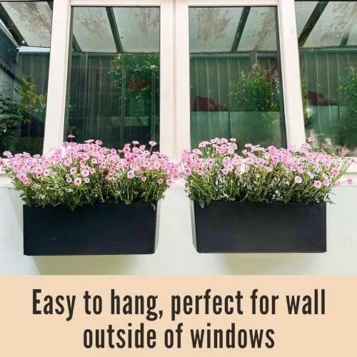 LaLaGreen Wall Planters for Indoor (20in, 2 Pack) Window Planter Boxes - color: Black X 2