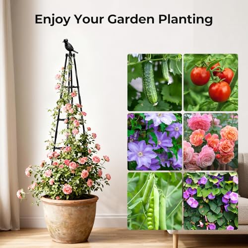 Garden Trellis for Climbing Plants Outdoors,65" Tall Cucumber Trellis Garden Obelisk Trellis Rustproof Plants Support with Adjustable Heights for Indoor Potted Plants, Vines, Vegetables - style: Bird-shaped(1Pack)