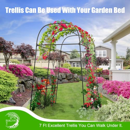 BUKLIYN Garden Arch Trellis for Climbing Plants Outdoor - Size:71 * 87 inch - size: 71(L) * 49(W) * 87(H)-16MM