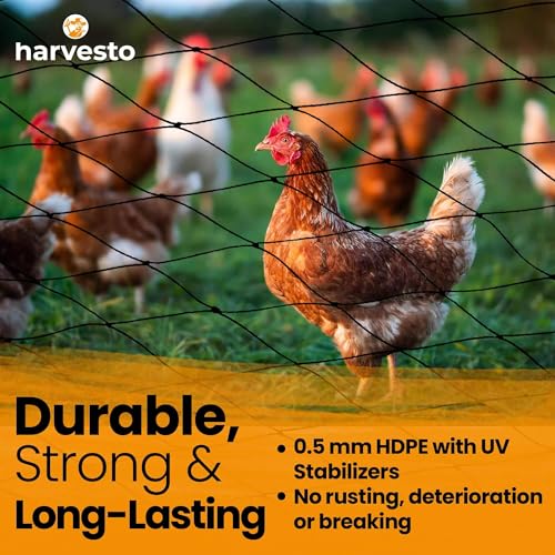 Harvesto Heavy Duty Bird Netting for Chicken Coops & Runs | Tree & Garden Netting Mesh 1-1/2" | Keep Hawks, Birds & Predators Away | Bird Netting for Blueberry Bushes, Vegetables & Fruit (50' x 50’) - size: 50' x 50' - 1.5"