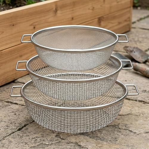 304 Stainless Steel Soil Sifter for 5 Gallon Bucket 3/8" Mesh Garden Sieve - size: 3/8 in (2 Mesh)