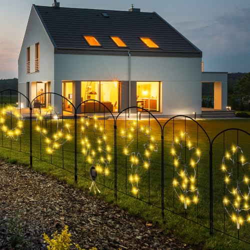 Decorative Garden Fence, 22 in Tall x 13 in Wide, 10 Pack Flower Bed Fencing Panels, Iron Wire Garden Border Fence, Rust-Resistant Animal Barrier for Yard, Lawn, Vegetable Garden & Landscaping