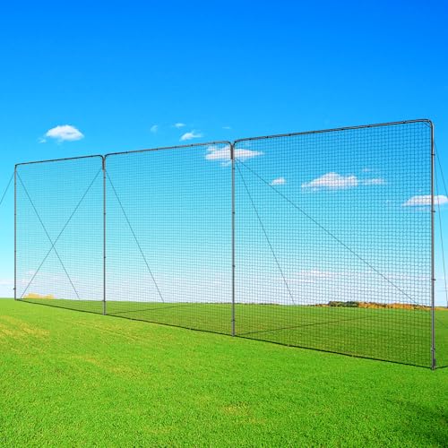 Ball Stop System - Soccer Backstop Net, Heavy Duty, High Impact, Practice Barrier - size: Upgrade Socketed - 1.75 inch Net, style: 30FT X 10FT