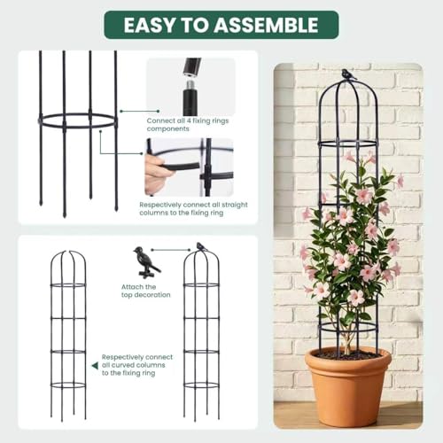 OTOSUNNY 2 Pack 6 ft Garden Obelisk Trellis for Climbing Plants Outdoor - size: 2 pack 75.6 in