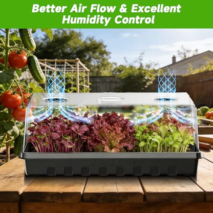 Seed Starter Tray, Seedling Trays Kit for Plant, Germination Trays with 4.73 Inch High Humidity Domes，Large Growing Space & Better Air Flow for Seed Starting, Growing Tray, Gardening Gifts, 6PCS - size: 6PCS