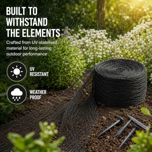 1ABOVE Pond Protection Kit With 6 pegs| Koi Pond Netting Kit Black Heavy Duty Woven Fine Mesh Net Cover for Leaves| Bird Protection Net| Leaf Net| Bird Repellent Net| Pond Cover Net (1, 3x4M)