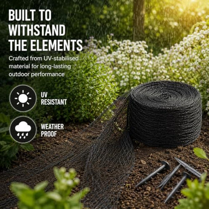 1ABOVE Pond Protection Kit With 6 pegs| Koi Pond Netting Kit Black Heavy Duty Woven Fine Mesh Net Cover for Leaves| Bird Protection Net| Leaf Net| Bird Repellent Net| Pond Cover Net (1, 3x4M)