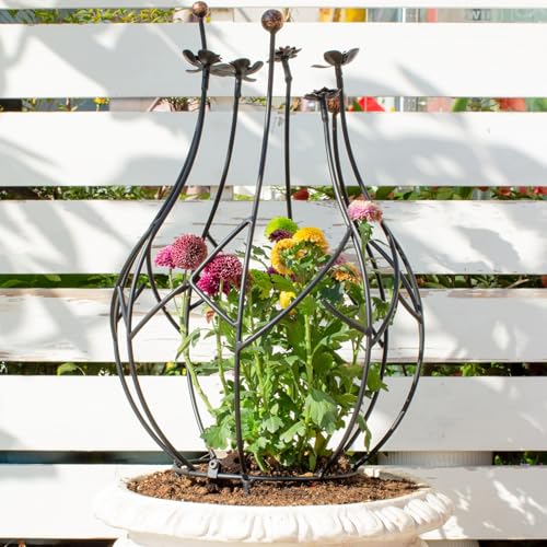 Obelisk Trellis Garden - 27" Metal Climbing Support for Vines - size: 27" x 8"