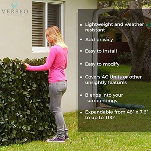 Verseo Artificial Ivy Privacy Fencing System, Faux Ivy Vine & Willow Branch Lattice, Adjustable Ivy Wall Privacy Screen, Expandable Horizontal or Vertical up to 96" (Set of 2, for 192" of Coverage) - size: 2 Pieces