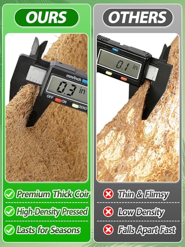 ANPHSIN 24in Tapered Coco Liners for Window Planter Box, 4Pcs, 100% Natural