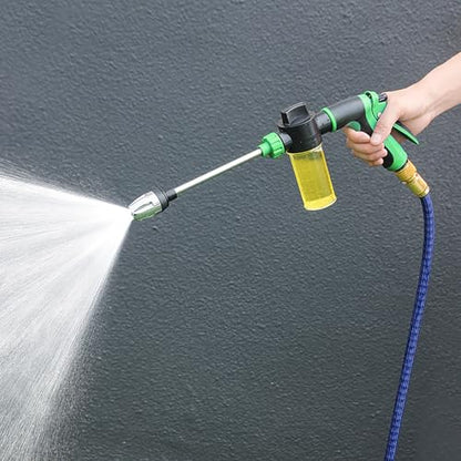 High Pressure Long Rod Car Wash Water Sprinkler Household Car Wash Tool Metal Extension Rod Gardening Hand Tool Extendable Garden Irrigation Wand - color: Green