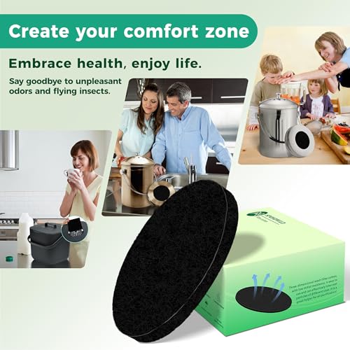 6.7 Inch Round Activated Carbon Compost Bin Filters - size: 6.7''x6.7''x0.4''