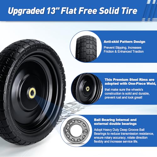 13" Wheelbarrow Tires for Gorilla Cart 5/8" Axle Bore Hole 2.17"Offset Hub