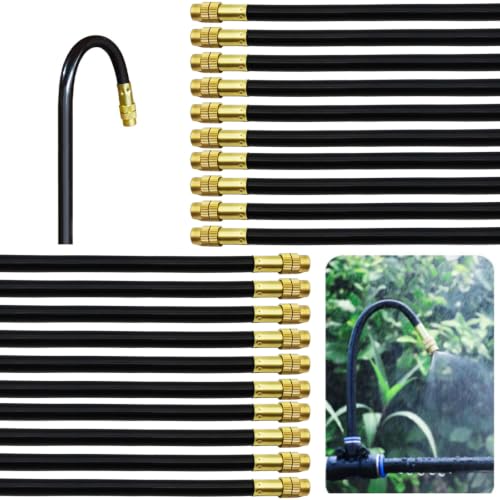 CESFONJER Irrigation Spray Nozzles, 20 Pcs 8mm Misting Nozzle, Adjustable Copper Atomizing Nozzle, Suitable for Watering Irrigation System for Lawn Terrace Garden
