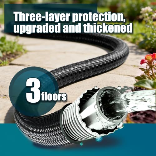 Garden Hose 25FT, Ultra Lightweight with 10-Function Nozzle - color: Black
