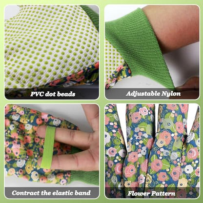 Women's Gardening Gloves Weeding and Thorn Resistant Work Gloves for Digging Planting Pruning Raking-Grown - color: Green-1